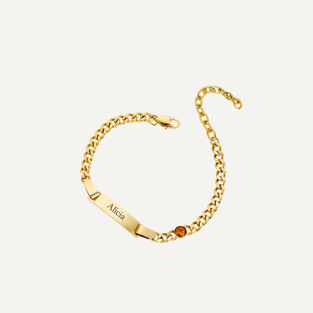 Custom Engraved Child Name's Birthstone Bracelet