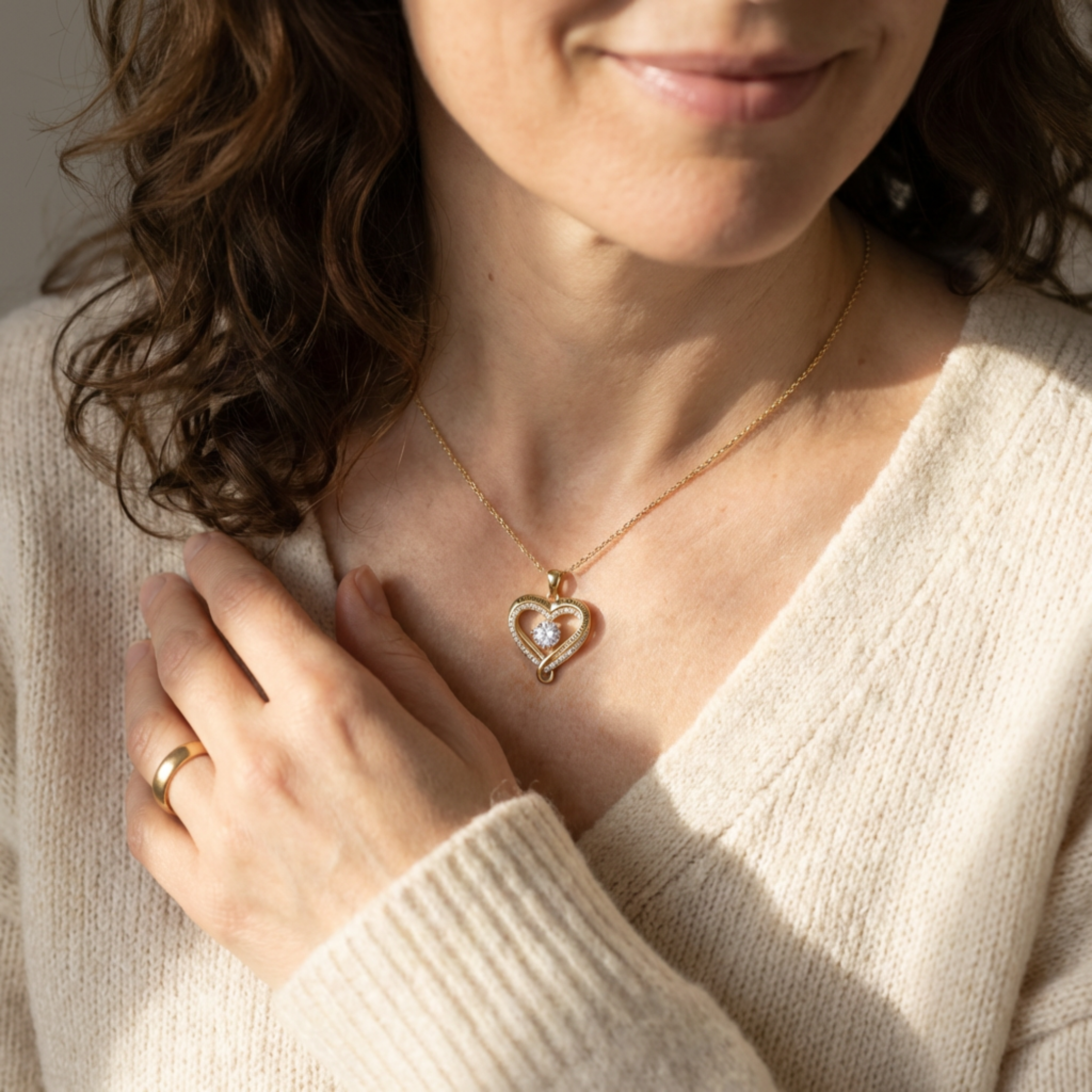 To My Wife - Double Heart Necklace