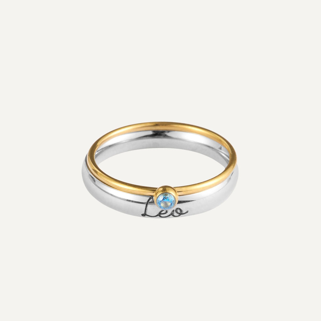 Personalized Birthstone Engraved Ring