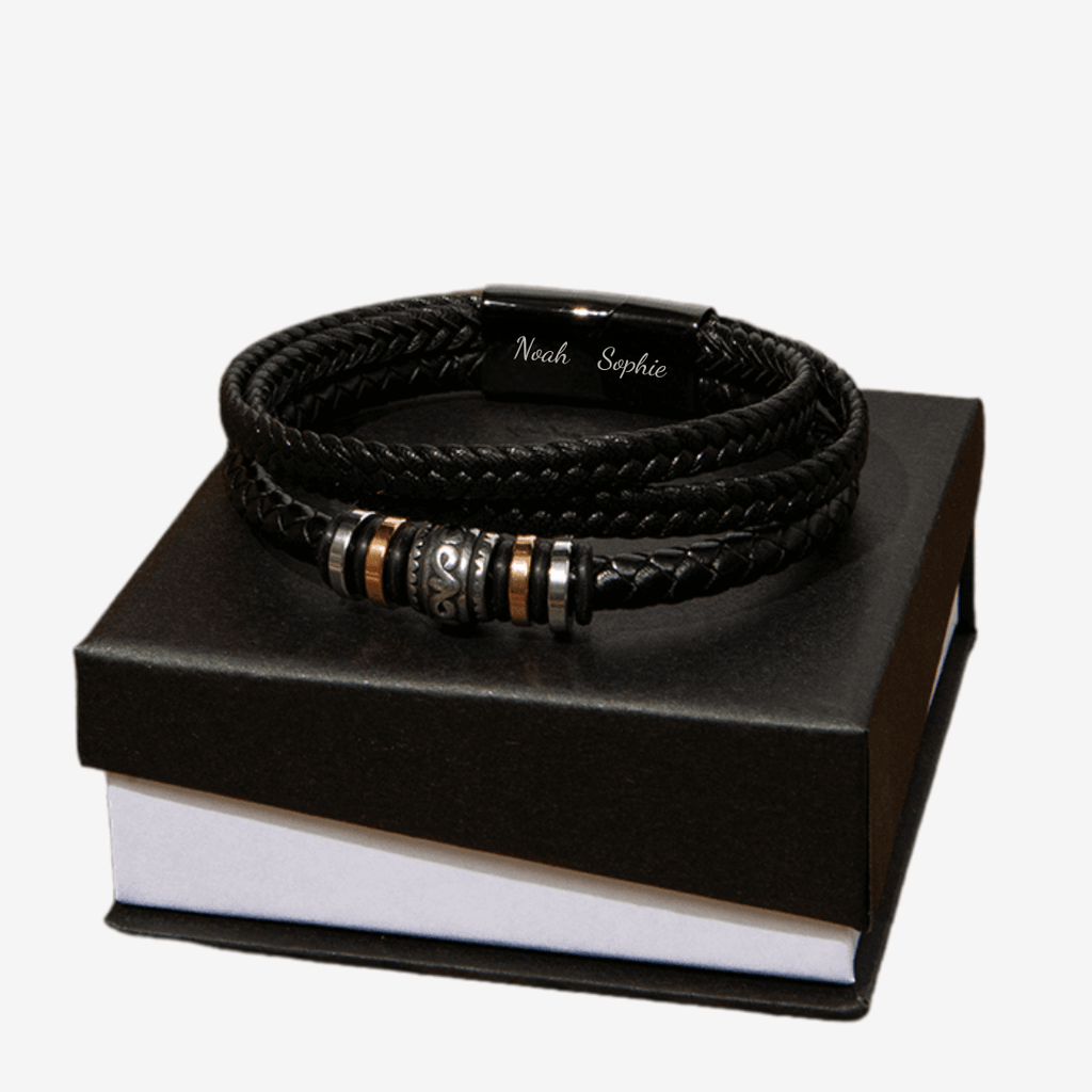 Persoonlijke Lederen Armband voor Mannen - CustomLove.nl