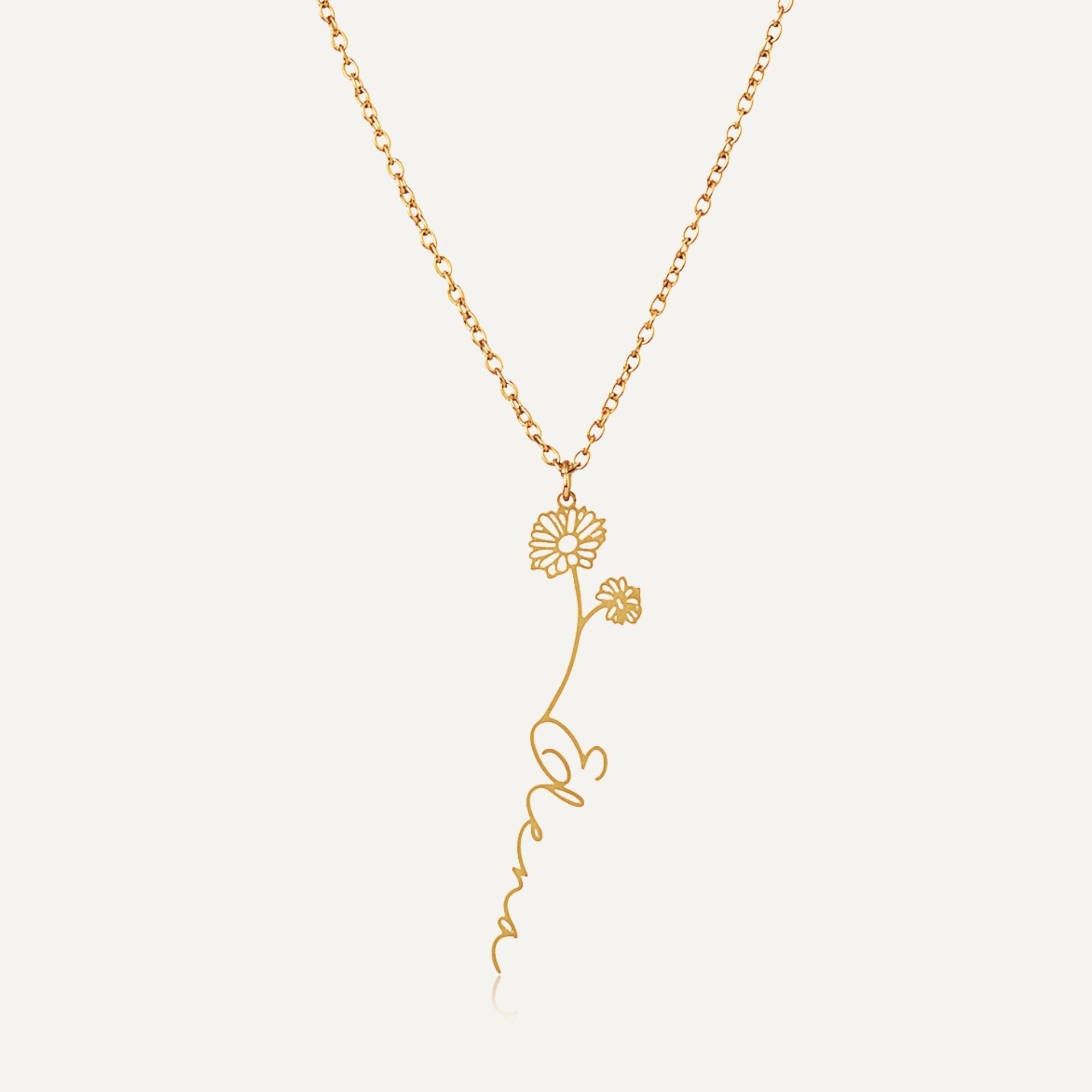 Custom Birth Flower Necklace