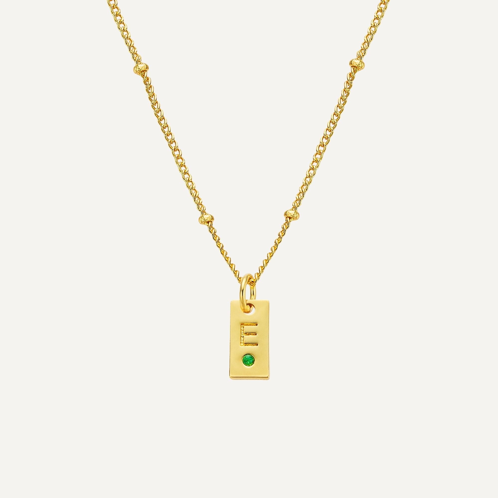 New Mom - Tag Birthstone Necklace