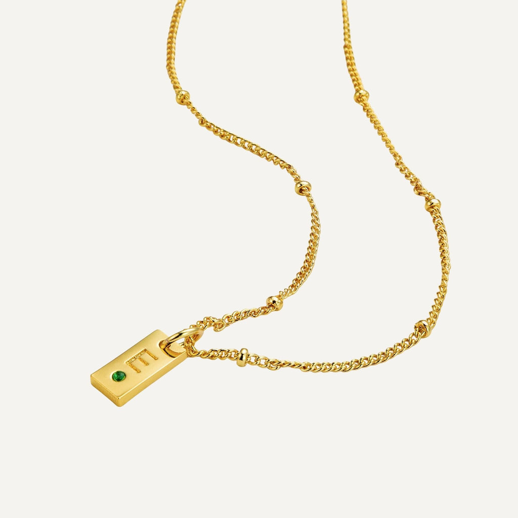 New Mom - Tag Birthstone Necklace
