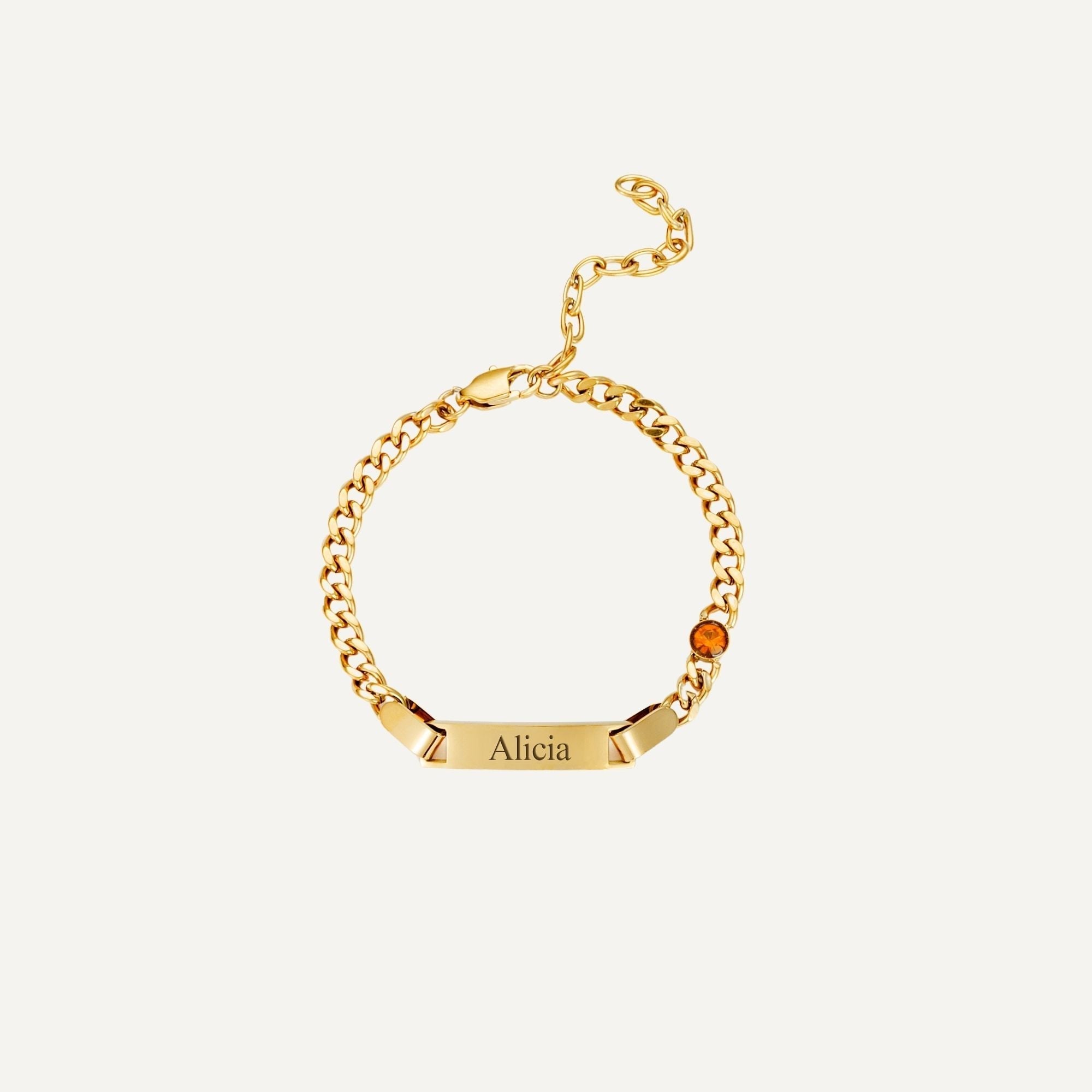 Custom Engraved Child Name's Birthstone Bracelet