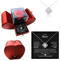 To My Mum - Eternal Rose Box - With Love Knot Necklace & Real Rose