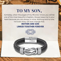 To My Son - Mother and Son Forever Connected - Personalized Infinity Bracelet