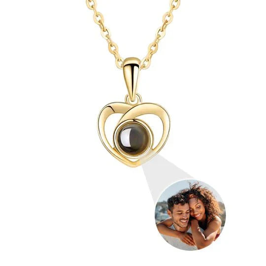 Eeuwige Rozen Doos - Met Foto Projectie Hart Ketting en Echte Roos - CustomLove.nl