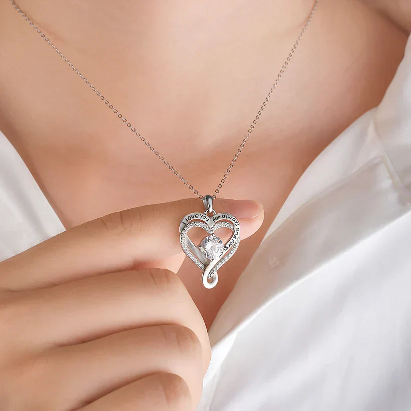 To My Wife – Engraved Double Hearts Necklace