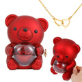 Eternal Rose Bear Gift Box with Engraved Heart Necklace