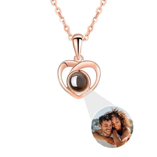 Eeuwige Rozen Doos - Met Foto Projectie Hart Ketting en Echte Roos - CustomLove.nl