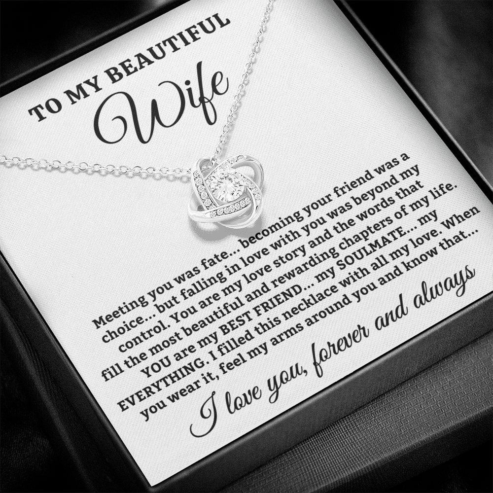 To My Beautiful Wife – You Are My Love Story – Love Knot Necklace