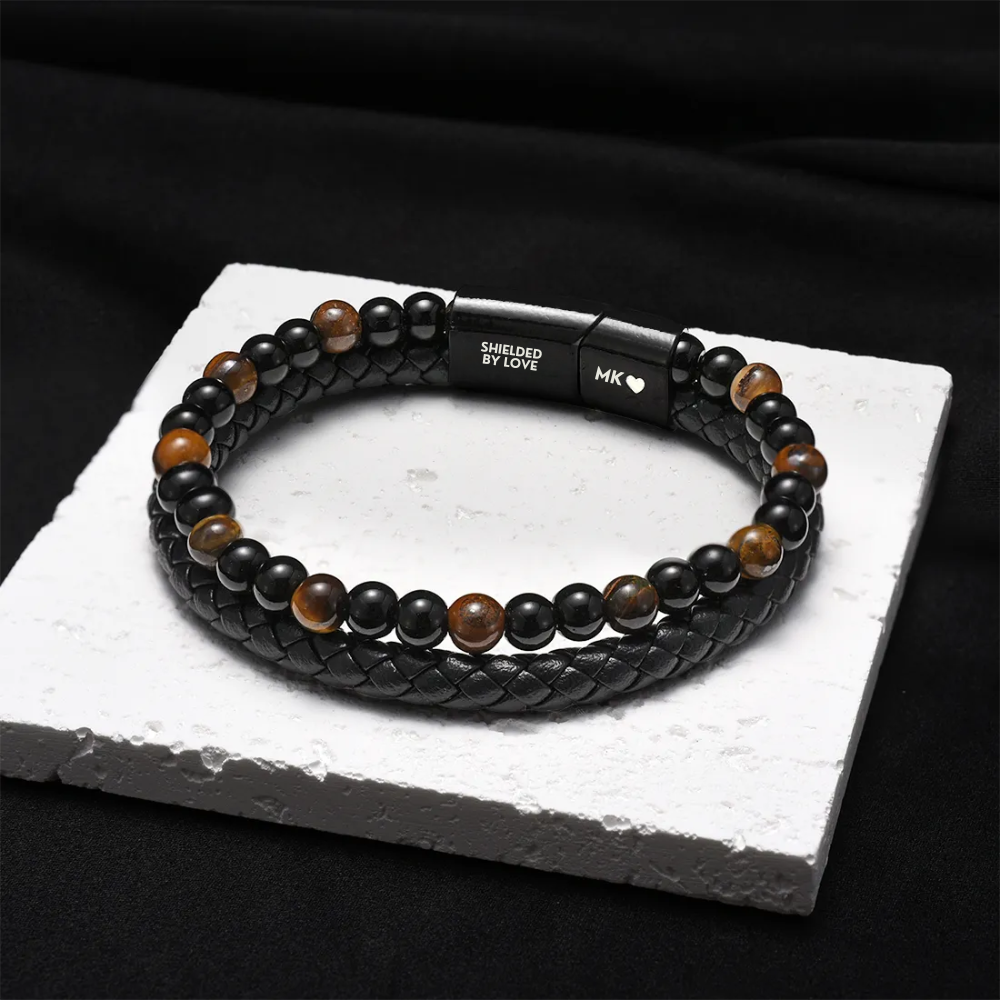 To My Son – Personalized Tiger Eye Protection Bracelet