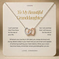 To My Granddaughter -  Interlocking Hearts Necklace - From Grandma