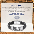 “Mother and Son – Forever Connected” Braided Leather Bracelet