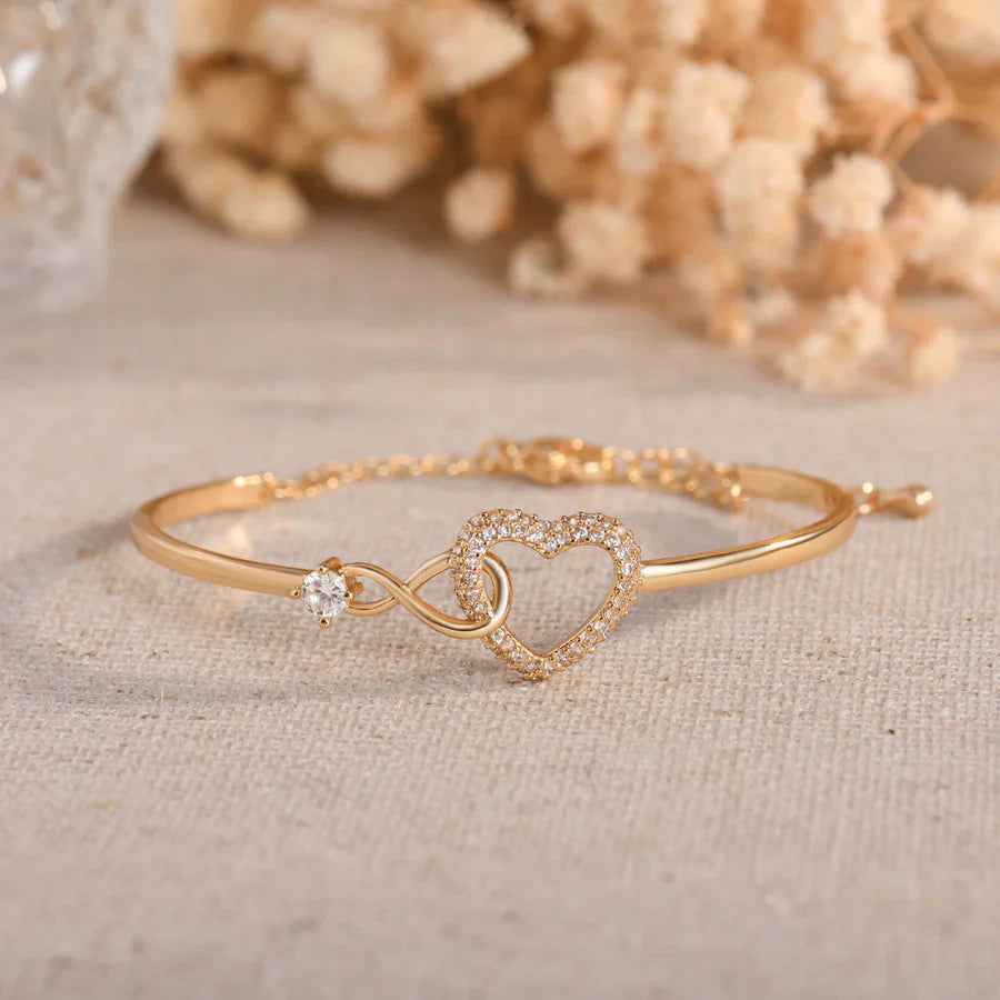 Mum and Daughter - A Link That Can Never Be Undone - Infinity Heart Bracelet with Luxury Box
