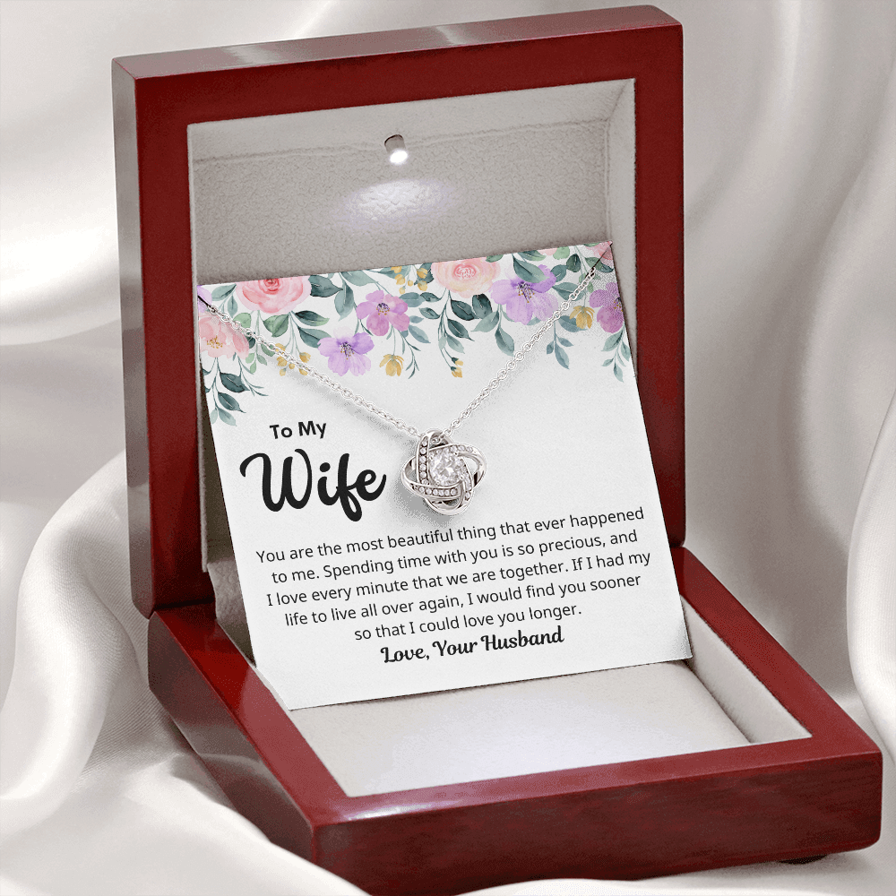 To My Wife – You Are Precious – Love Knot Necklace