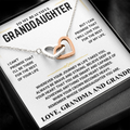 To My Granddaughter - Interlocking Hearts Necklace - Love, Grandma and Grandpa