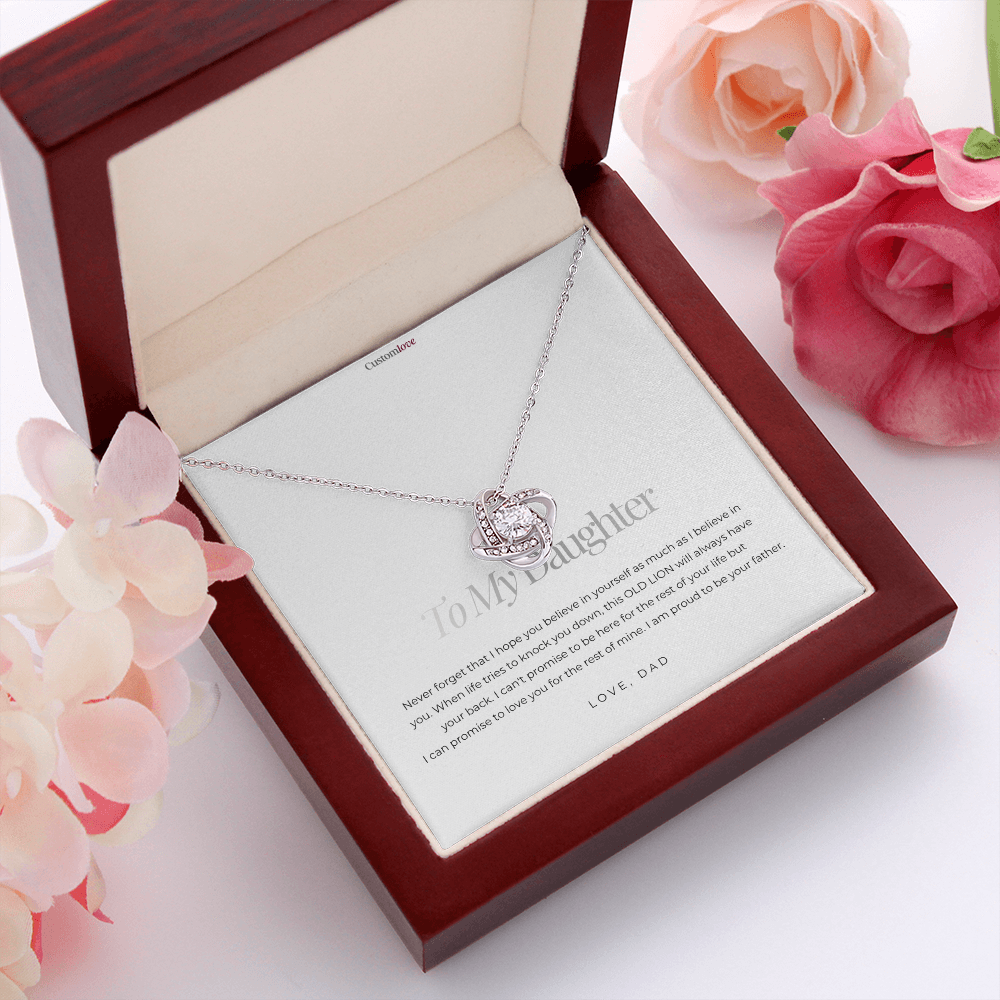 To My Daughter - I am Proud of You - Love Knot Necklace