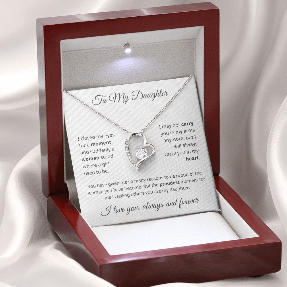 To My Daughter - I Am Proud of You - Forever Love Necklace